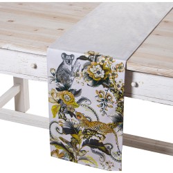 Table Runner Alexandra House Living Yellow Textile 180 x 30 cm Velvet Jungle