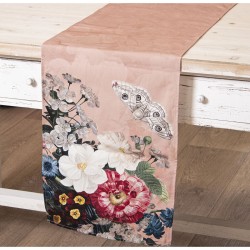 Chemin de Table Alexandra House Living Rose Textile 33 x 180 cm Coton Floral