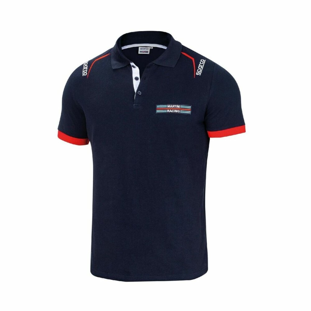 Short Sleeve Polo Shirt Sparco Martini Racing Navy Blue XL