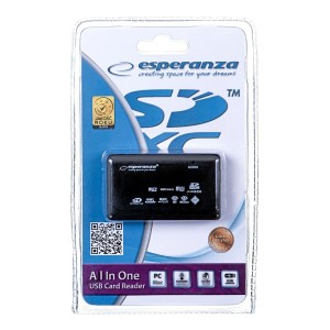 Lecteur de Cartes Externe Esperanza EA119 Noir