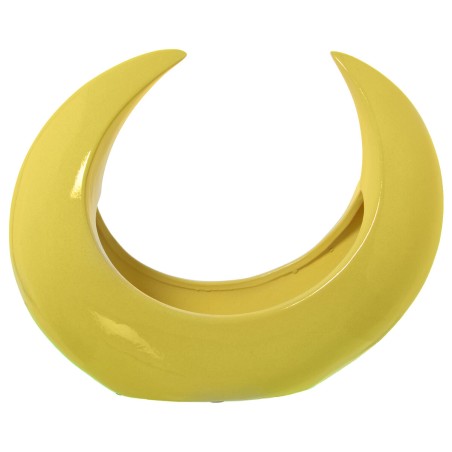 Centerpiece Alexandra House Living Yellow Ceramic Moon 14 x 29 x 28 cm