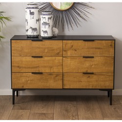 Chest of drawers Alexandra House Living Wood Metal 114 x 40 x 74 cm