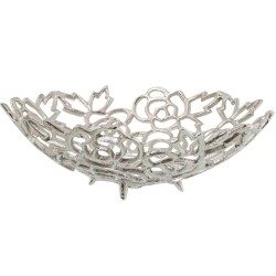 Centerpiece Alexandra House Living Metal 12 x 28 x 28 cm Nickel-coated