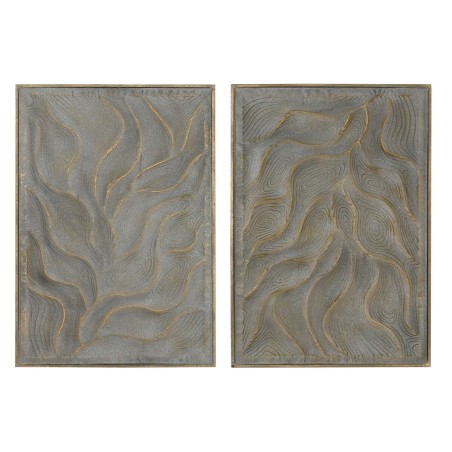 Wall Decoration Home ESPRIT Golden Modern 67,5 x 2,5 x 97 cm (2 Units)