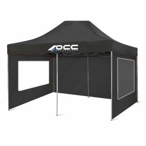 Mur de Tente OCC Motorsport OCCCARP31 Racing Noir Polyester 420D Oxford 3 x 2 m Fenêtre 2 Unités