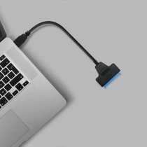 Adaptateur USB vers SATA pour Disque Dur Qoltec 51855 Noir