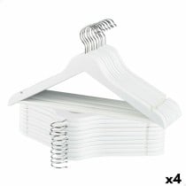 Set of Clothes Hangers Max Home White Wood Steel 44,5 x 23 x 1 cm 20 Pieces (4 Units)