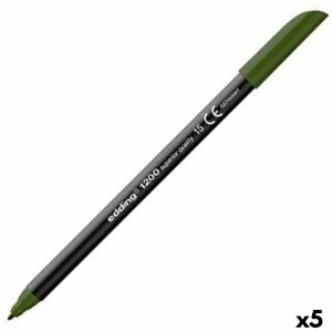 Felt-tip pens Edding 1200 Olive (5 Units)