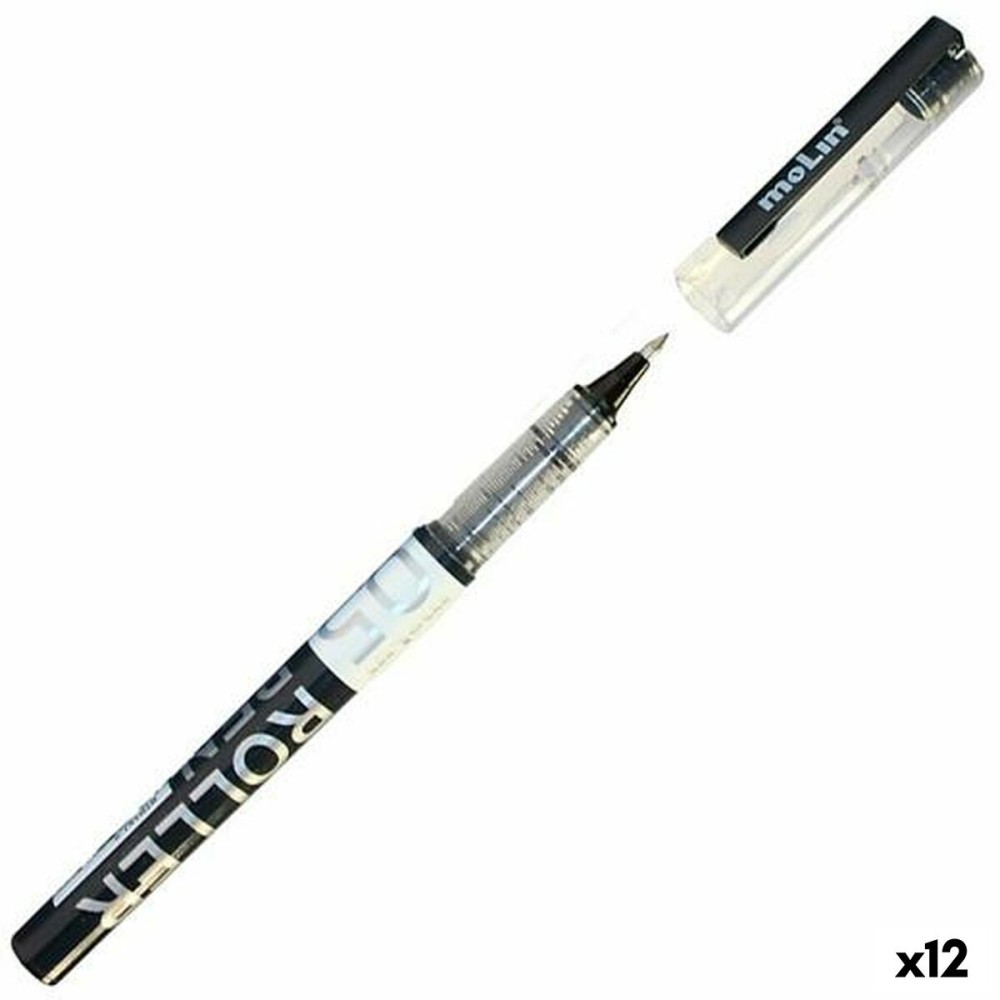 Liquid ink pen Molin Roller Black 0,5 mm (12 Units)