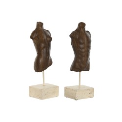 Decorative Figure Home ESPRIT White Light brown Bust 9,5 x 8 x 31 cm (2 Units)