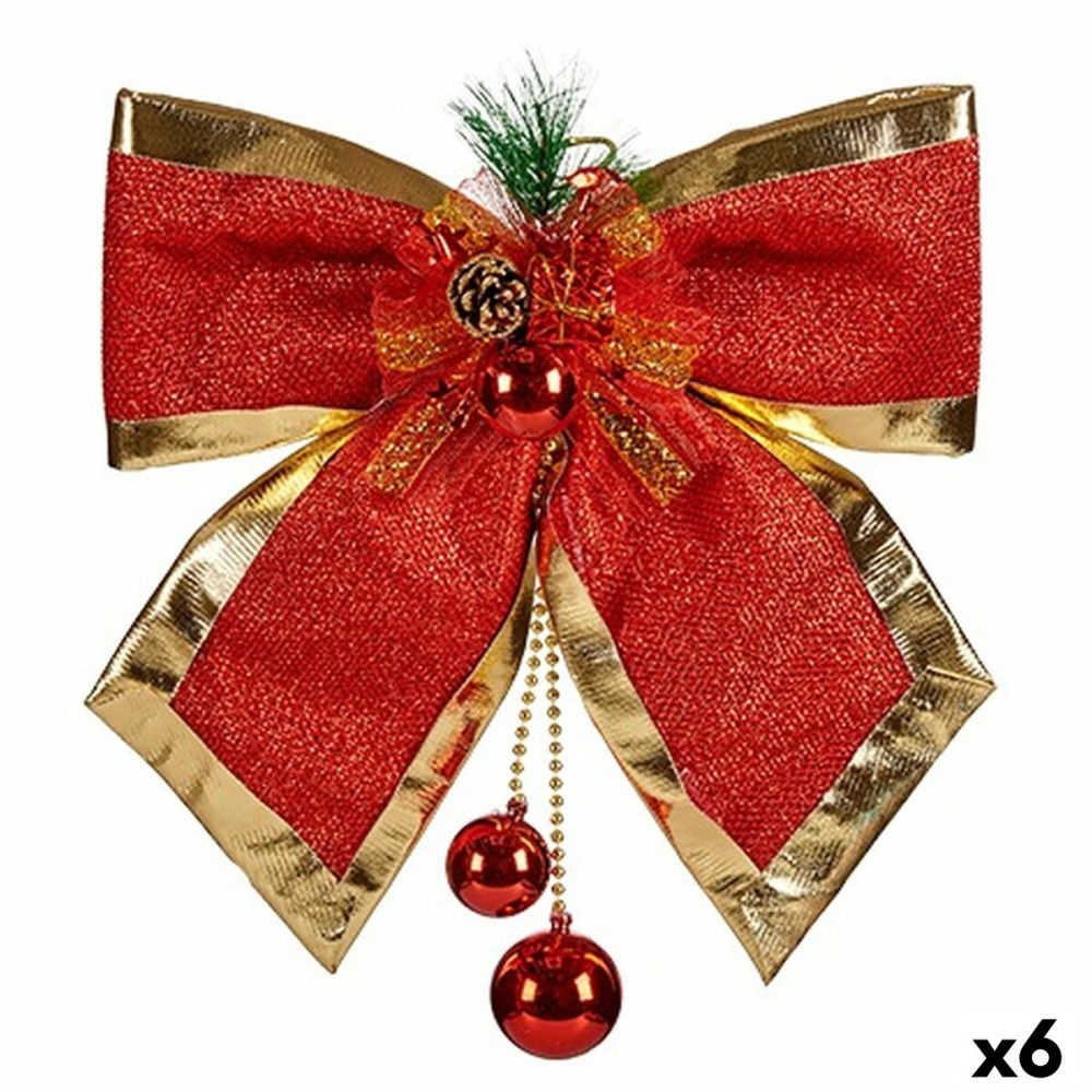 Schleife Weihnachtsschmuck Rot Gold 33 x 9 x 33 cm (6 Stück)