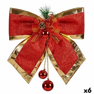 Schleife Weihnachtsschmuck Rot Gold 33 x 9 x 33 cm (6 Stück)