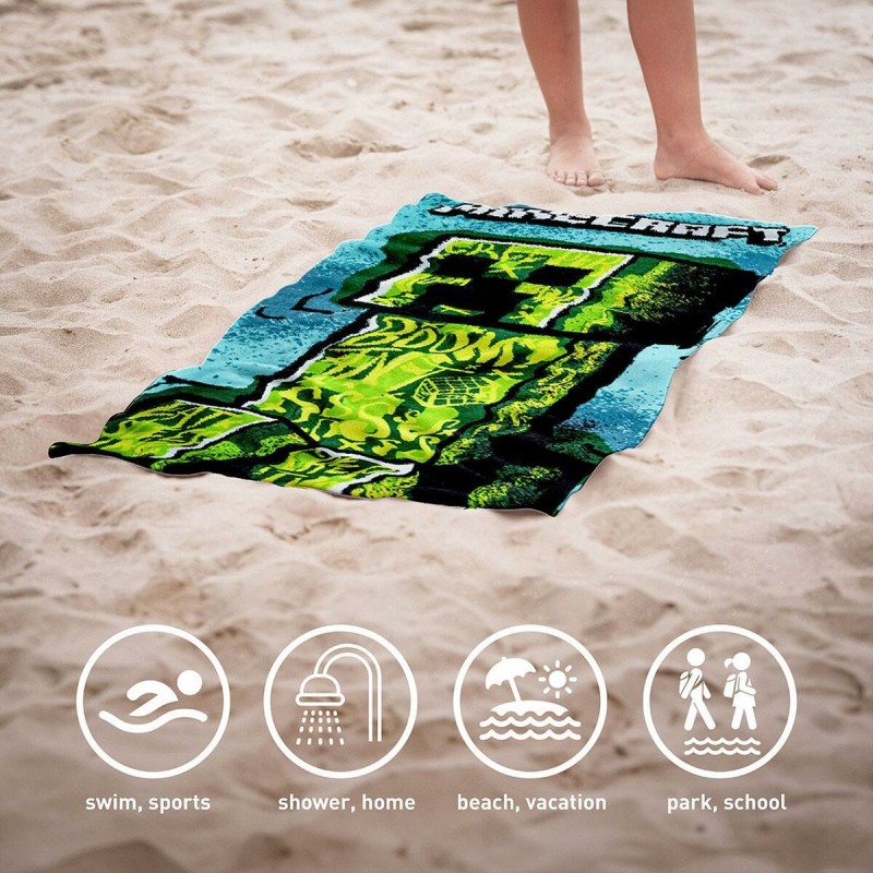 Serviette de plage Minecraft Vert 70 x 140 cm