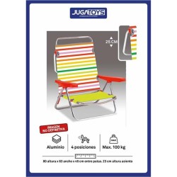 Folding Chair with Headrest 80 x 65 x 45 cm Multi-position Striped