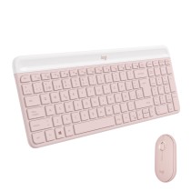 clavier et souris Logitech MK470 Slim Combo Rose Espagnol Qwerty