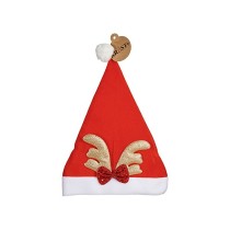 Father Christmas Hat Reindeer Red Golden 28 x 2 x 39 cm (12 Units)