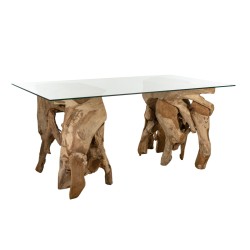 Table Support Romimex Natural Teak 80 x 75 x 40 cm 2 Pieces