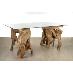 Support de table Romimex Naturel bois de teck 80 x 75 x 40 cm 2 Pièces