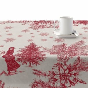 Fleckenabweisende geharzte Tischdecke Belum Christmas Toile Rot Leinen 250 x 140 cm