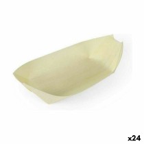 Set of bowls Algon Disposable Wood 6 Pieces 18 cm (24 Units)