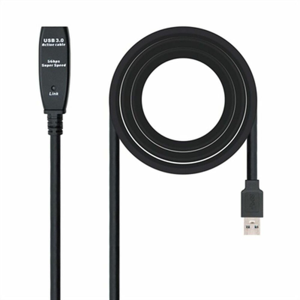 Verlängerungskabel mit USB TooQ 10.01.0311 Schwarz 5 m