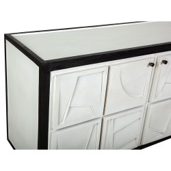 Buffet Romimex Blanc Noir Bois 46 x 86 x 122 cm