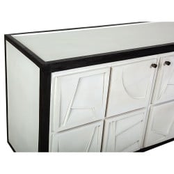 Sideboard Romimex White Black Wood 46 x 86 x 122 cm