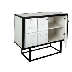 Buffet Romimex Blanc Noir Bois 46 x 86 x 122 cm