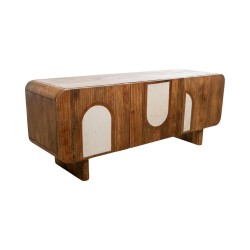 Buffet Romimex Blanc Naturel Bois de manguier 40 x 55 x 140 cm