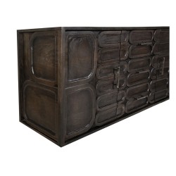 Chest of drawers Romimex Grey Wood 44 x 86 x 152 cm