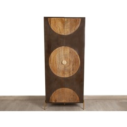 Schrank Romimex Braun Metall Mango-Holz 75 x 180 x 45 cm