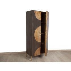 Schrank Romimex Braun Metall Mango-Holz 75 x 180 x 45 cm