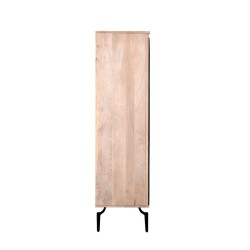 Armoire Romimex Noir Naturel Bois de manguier 45 x 170 x 90 cm