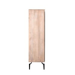 Schrank Romimex Schwarz natürlich Mango-Holz 45 x 170 x 90 cm