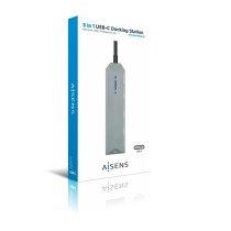 Hub USB Aisens ASUC-5P003-GR Gris 100 W (1 Unité)