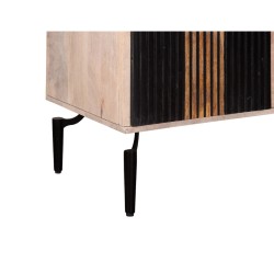 Schrank Romimex Schwarz natürlich Mango-Holz 45 x 170 x 90 cm