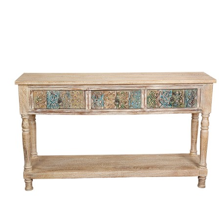 Console Romimex Multicolour Light brown Mango wood 130 x 76 x 35 cm