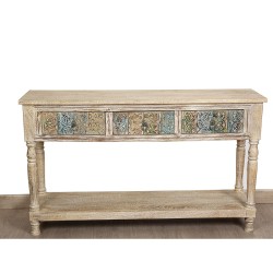 Console Romimex Multicolour Light brown Mango wood 130 x 76 x 35 cm