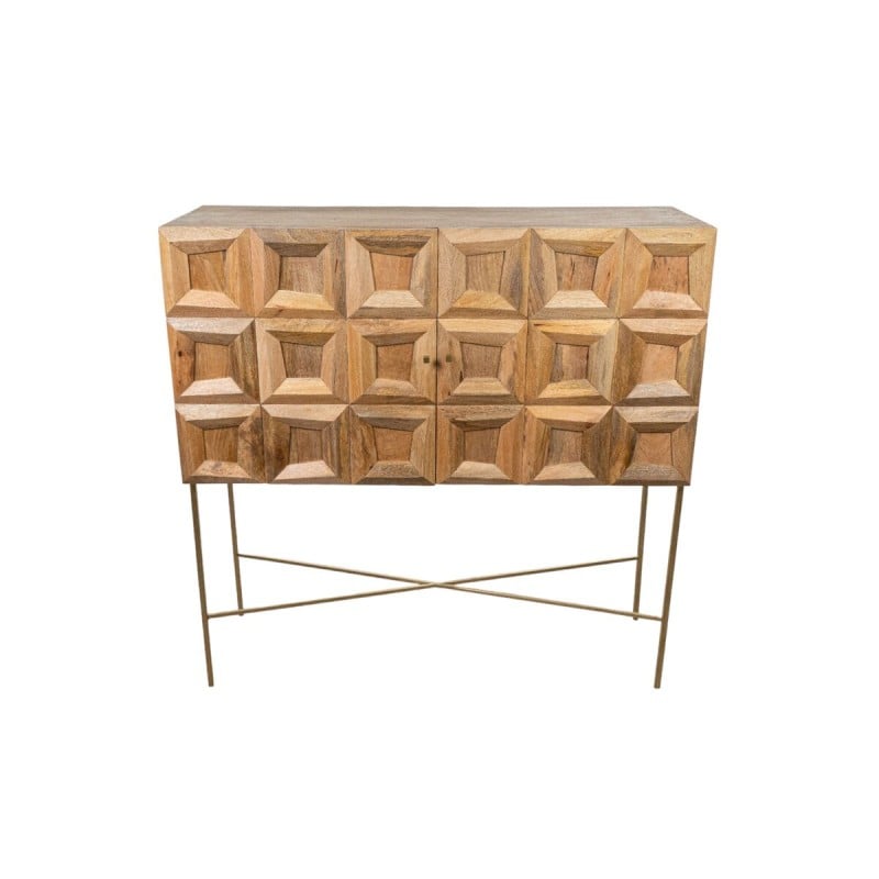 Anrichte Romimex Braun Gold Mango-Holz 44 x 122 x 122 cm