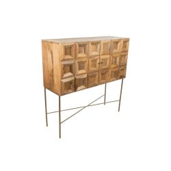 Anrichte Romimex Braun Gold Mango-Holz 44 x 122 x 122 cm