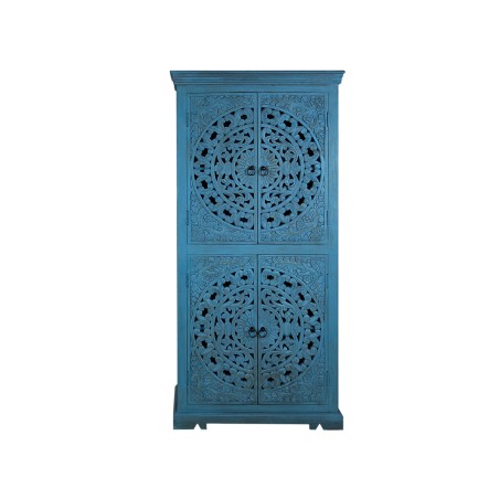 Cupboard Romimex Blue Mango wood 85 x 180 x 40 cm