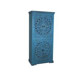 Armoire Romimex Bleu Bois de manguier 85 x 180 x 40 cm