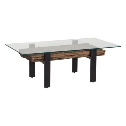 Table Basse Romimex Marron Noir 70 x 45 x 130 cm