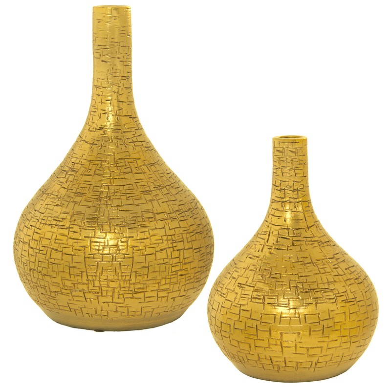 Ensemble de 2 Vases Alexandra House Living Doré Céramique 24 x 45 x 39 cm (2 Pièces)