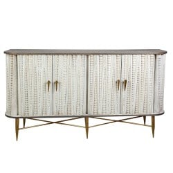 Commode Romimex Blanc Argenté Bois 43 x 83 x 153 cm