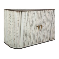 Chest of drawers Romimex White Silver Wood 43 x 83 x 153 cm