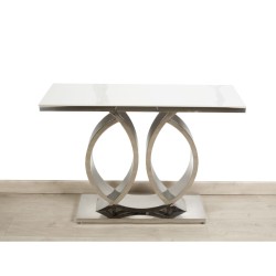 Console Romimex White Silver Stainless steel Synthetic marble 110 x 80 x 40 cm