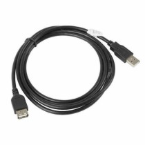 Verlängerungskabel mit USB Lanberg CA-USBE-10CC-0018-BK Schwarz 1,8 m Stecker/Steckdose (1 Stück)