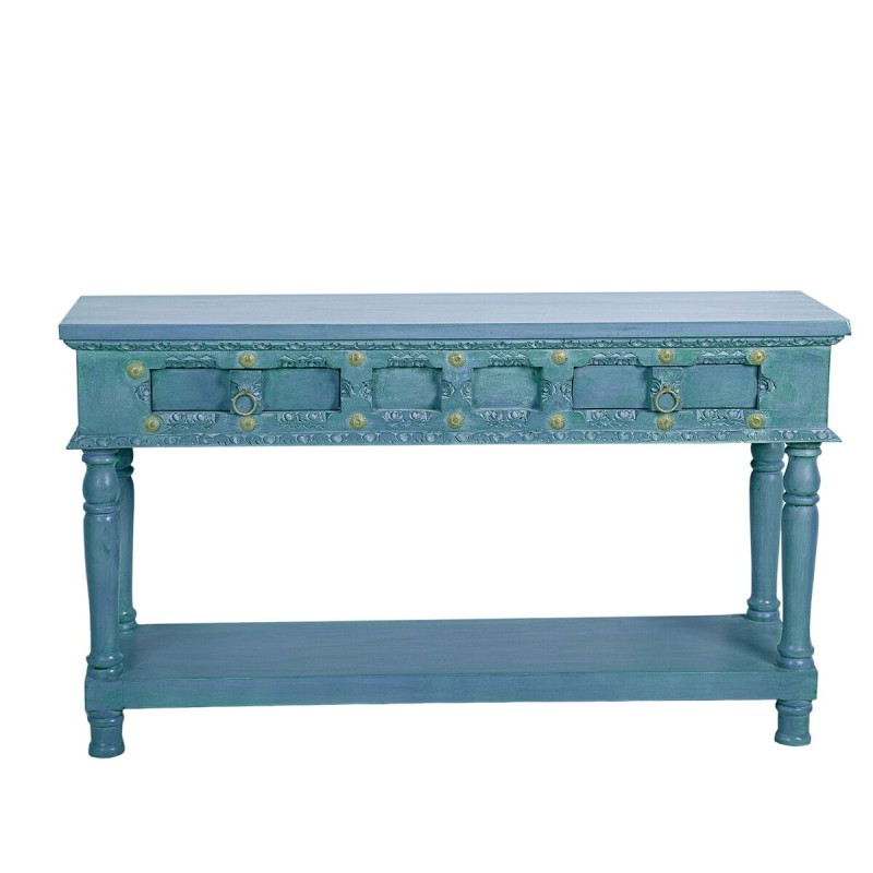 Console Romimex Bleu Bois de manguier 130 x 76 x 35 cm