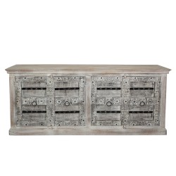 Buffet Romimex Blanc Bois de manguier 222 x 96 x 50 cm